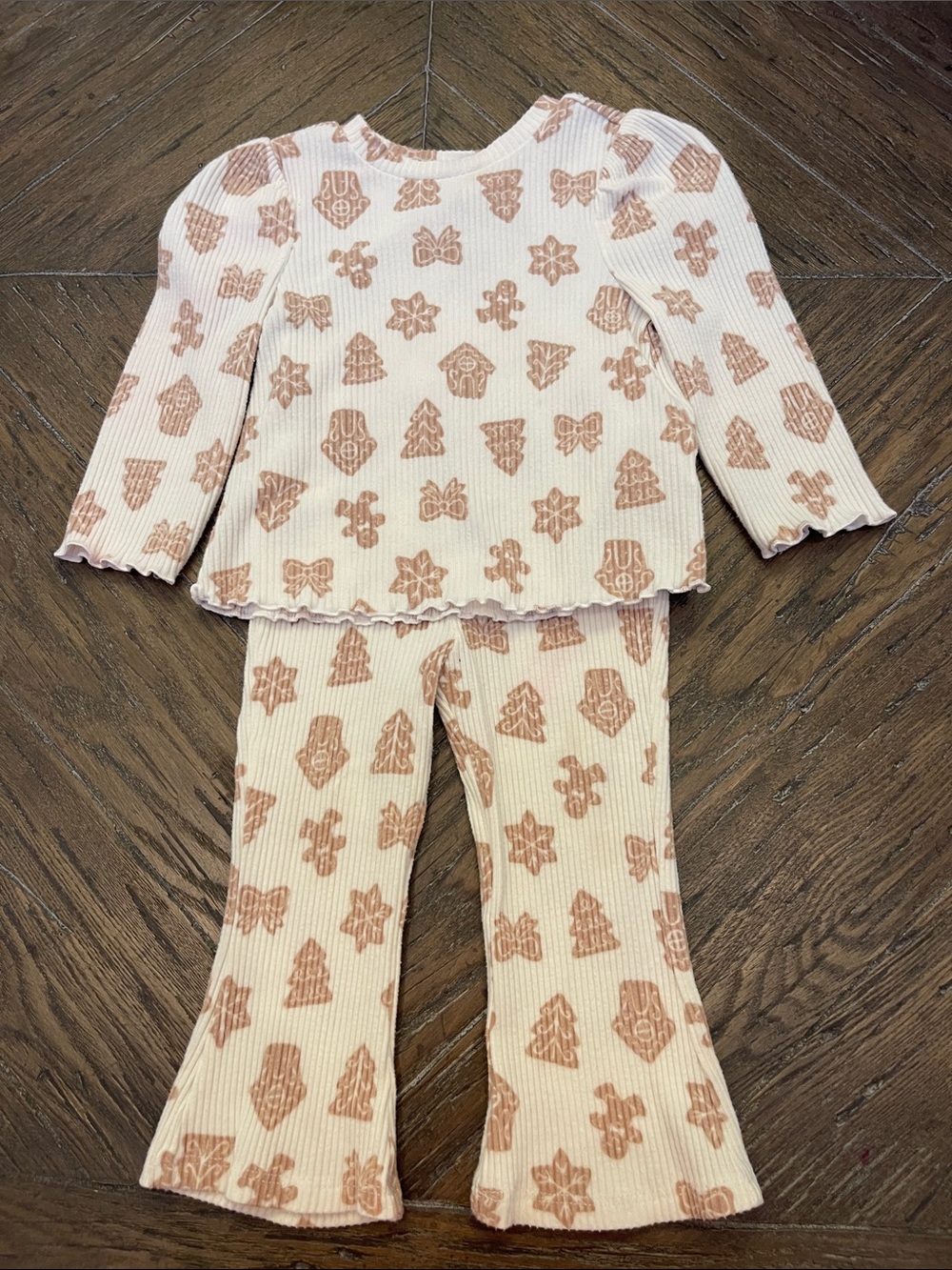 Cat & Jack Ribbed Gingerbread Legging Set 12M